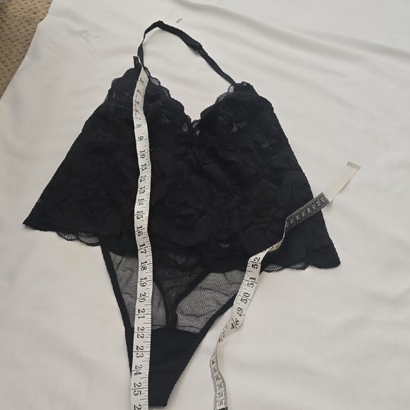 Adore Me Black Lace Halter Teddy - Picture 4 of 5